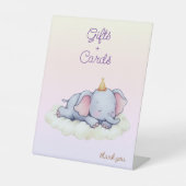 Sleeping Elephant Baby Shower Gifts & Cards Sign 台座サイン (正面)