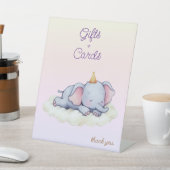 Sleeping Elephant Baby Shower Gifts & Cards Sign 台座サイン (インサイチュ)