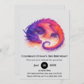 Sleeping Flame Dragon Birthday 招待状 (正面/裏面)