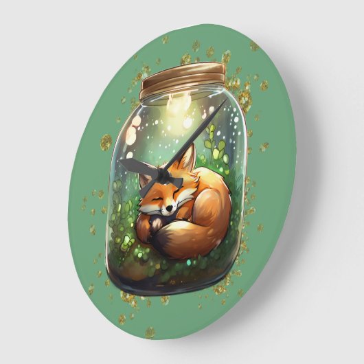 Sleeping Fox ラージ壁時計 (傾斜)