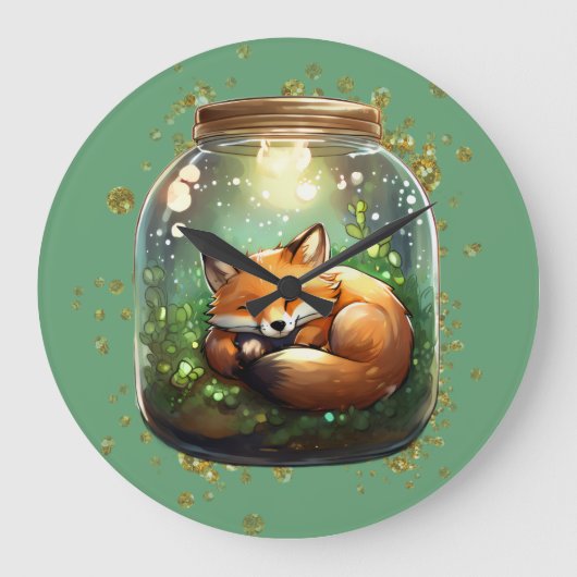 Sleeping Fox ラージ壁時計 (正面)