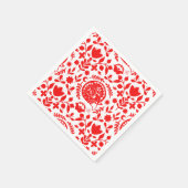 Sleeping Fox Folk Art スタンダードカクテルナプキン (角)