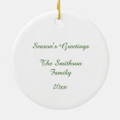 Sleeping Fox in Winter Wreath Holiday セラミックオーナメント (裏面)