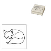 Sleeping Fox Line Art – Minimal Animal Ilustration ラバースタンプ (押印)