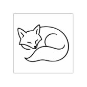 Sleeping Fox Line Art – Minimal Animal Ilustration ラバースタンプ (インプリント)