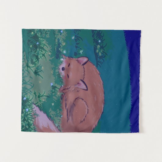 Sleeping Fox Tapestry タペストリー (正面(横))