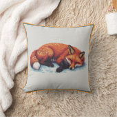 Sleeping Fox Throw Pillow クッション (ブランケット)