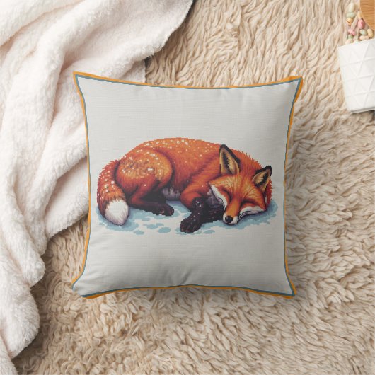 Sleeping Fox Throw Pillow クッション (ブランケット)