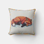Sleeping Fox Throw Pillow クッション (正面)
