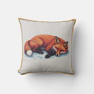 Sleeping Fox Throw Pillow クッション