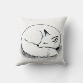Sleeping Fox Throw Pillow | Cozy Animal Home Decor クッション (裏面)