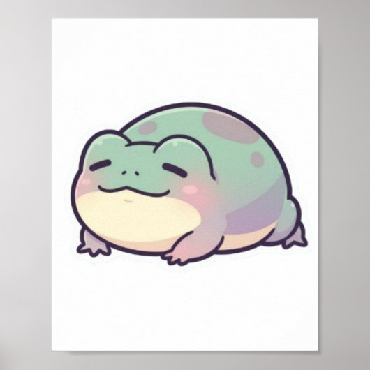 Sleeping Frog Poster Cute Cozy Frog Aesthetic Rela ポスター (正面)