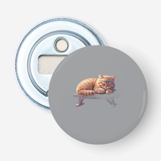 Sleeping Ginger Cat Bottle Opener – Cute Kitten Gi 栓抜き (正面)