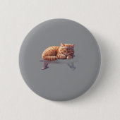 Sleeping Ginger Cat Button 缶バッジ (正面)