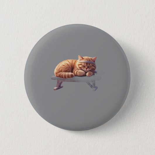 Sleeping Ginger Cat Button 缶バッジ (正面)