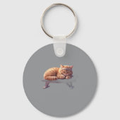 Sleeping Ginger Cat Keychain キーホルダー (正面)