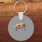 Sleeping Ginger Cat Keychain キーホルダー (正面)