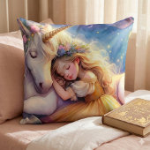 Sleeping Girl Unicorn Dreamscape クッション