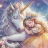 Sleeping Girl Unicorn Dreamscape シール (正面)
