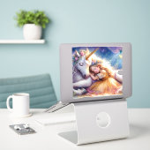 Sleeping Girl Unicorn Dreamscape シール (デスク上のノートパソコン)