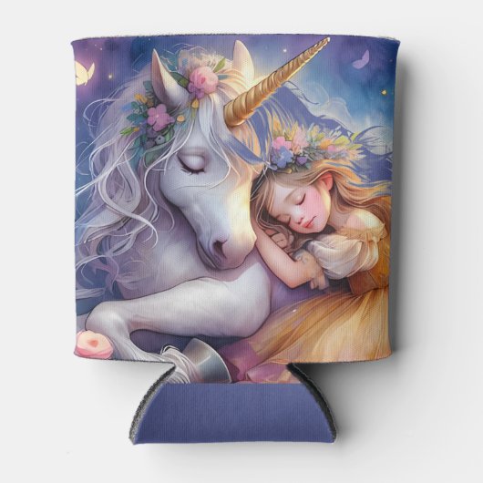 Sleeping Girl Unicorn Dreamscape 缶クーラー (正面)