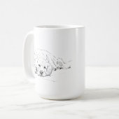 Sleeping Golden Retriever, Dog Drawing  コーヒーマグカップ (正面左)