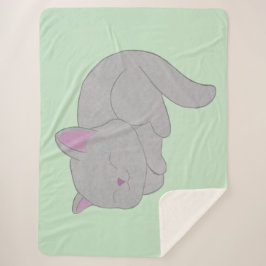 Sleeping Grey Kitten Blanket シェルパブランケット