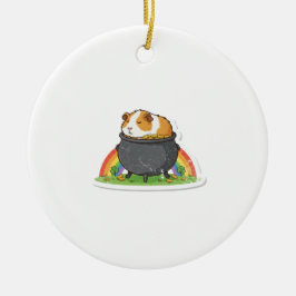 Sleeping Guinea Pig St.Patrick's Day セラミックオーナメント