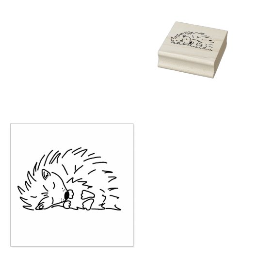 Sleeping Hedgehog ラバースタンプ (押印)
