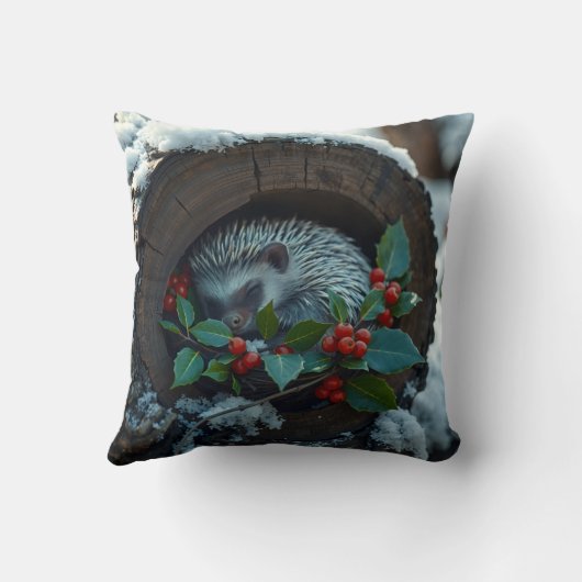 Sleeping hedgehog still loves Christmas クッション (裏面)