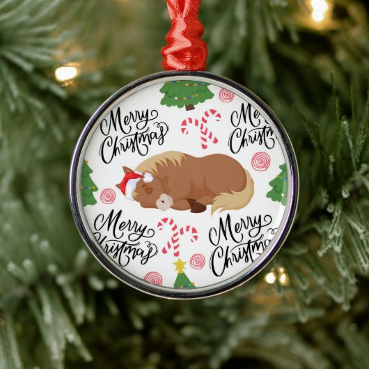 Sleeping Horses Christmas Ornament Keepsake メタルオーナメント (ツリー)