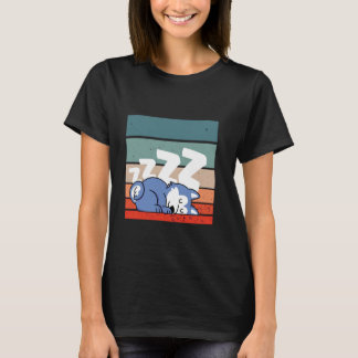 Sleeping husky cartoon style adorable zzz animal D Tシャツ