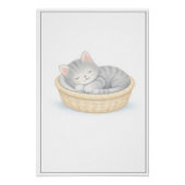 Sleeping Kitten Illustration – Premium Nursery Wal ポスター (正面)