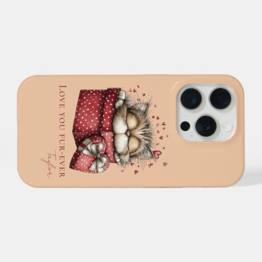 Sleeping Kitten Love You Fur-Ever Personalized iPhoneケース (裏面横)