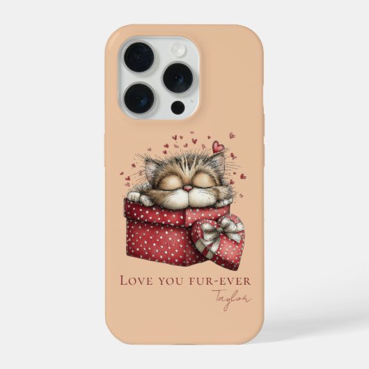 Sleeping Kitten Love You Fur-Ever Personalized iPhoneケース (裏面)
