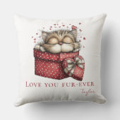 Sleeping Kitten Love You Fur-Ever Throw Pillow クッション (裏面)