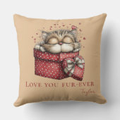 Sleeping Kitten Love You Fur-Ever Warm Beige クッション (裏面)