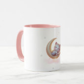Sleeping Kitten Moon – Cute Cat Mug マグカップ (正面左)