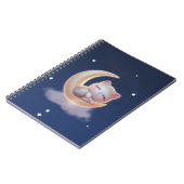 Sleeping Kitten on Moon – Cute Kawaii Cat Notebook ノートブック (左側)
