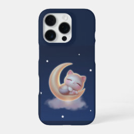 Sleeping Kitten on Moon – Cute Kawaii Phone Case iPhone 16 Proケース