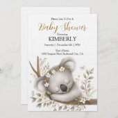 Sleeping Koala Cub 招待状 (正面/裏面)