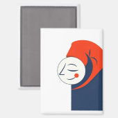 Sleeping man in night cap  マグネット (正面/裏面)