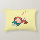 Sleeping Monkey Accent Pillow by Adiela Akoo アクセントクッション (正面)