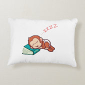 Sleeping Monkey Accent Pillow by Adiela Akoo アクセントクッション (裏面)