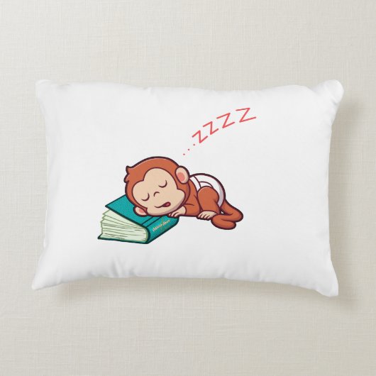 Sleeping Monkey Accent Pillow by Adiela Akoo アクセントクッション (裏面)