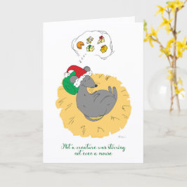 Sleeping Mouse Christmas Card Cute Holiday カード