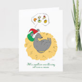 Sleeping Mouse Christmas Card Cute Holiday カード (正面)