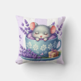 Sleeping Mouse in Teacup クッション