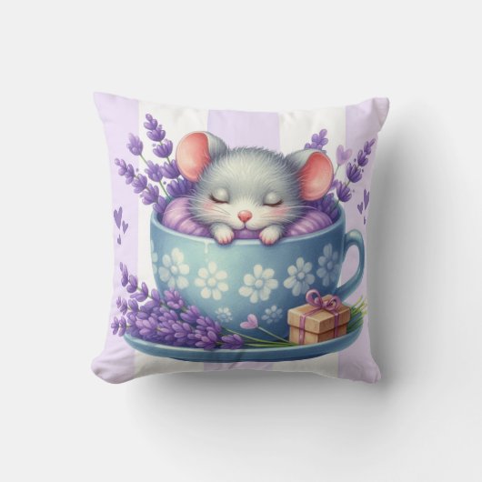 Sleeping Mouse in Teacup クッション (正面)