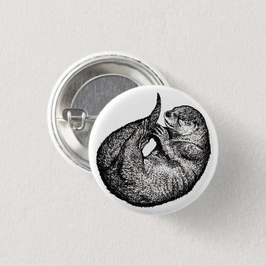 sleeping otter 缶バッジ (正面&裏面)